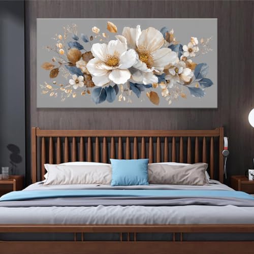 White Floral large Canvas Wall Art for Living Room Artwork for Walls 29×58 - Image 5