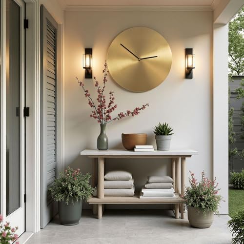 Scandinavian Minimalist Solid Copper Wall Clock - Modern Silent Non-Ticking Luxury Gold Clock for Living Room, Creative Home Decor Quartz Clock (Without Markings)，Wall Art Decor - Image 4