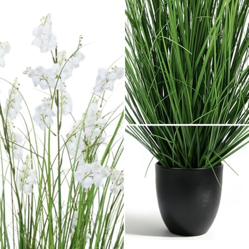2Pcs 48in Artificial Grass Plant Lily of The Valley with Pot - Image 3