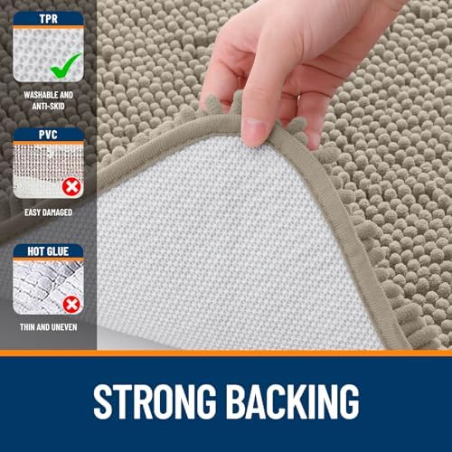 OLANLY Bathroom Rugs 36x24, Extra Soft Absorbent Chenille Bath Rugs - Image 6