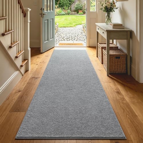 2x8 Grey Runner Rug Washable Non-Slip Soft for Kitchen Hallway Bathroom - Image 2