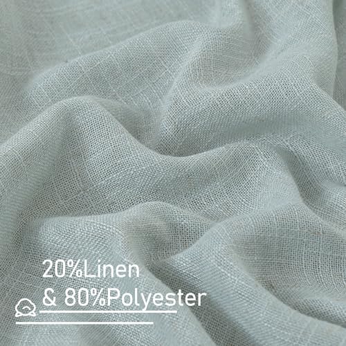 LAMIT Sheer Linen Curtains 96 inches Long 2 Panels Set for Living Room - Image 2