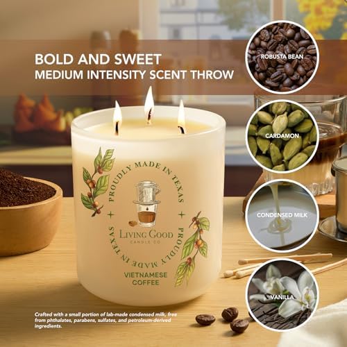 Rich Coffee Beeswax Candle, Roasted Bean & Sweet Vanilla, 90+ Hr, 15 Oz - Image 5