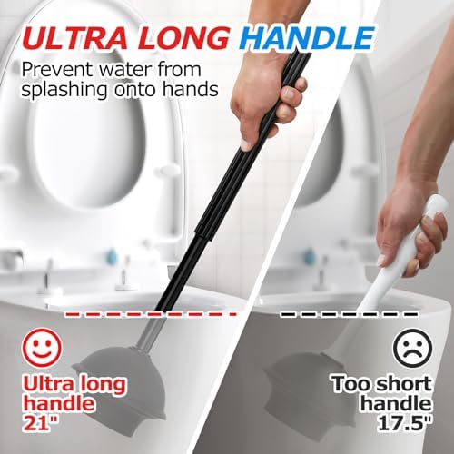 FORASTO 3in1 Toilet Plunger and Brush Set - Home Bathroom Cleaning Tools - Image 2