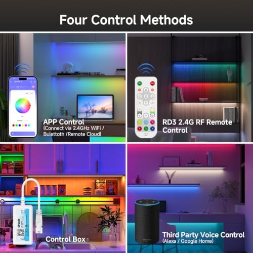BTF-LIGHTING WS2814 Smart IC RGB+Warm White 3000K COB LED Strip Light Kit - Image 5