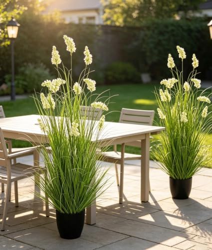 4 Ft White Artificial Hyacinth Flowers, 2 Pack, Potted Faux Plants - Image 5