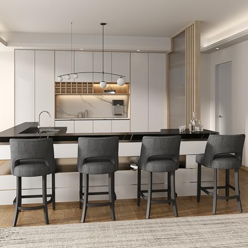 VKNOW Bar Stools Set of 2, 26" Upholstered Counter Height Bar Stools - Image 7