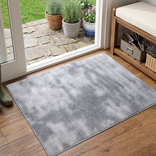 2x3 Tie-dye Light Grey Area Rug Washable Non-Slip for Entryway Front Door by Unknown