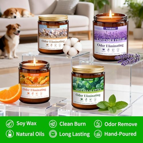 4-Pack Odor Eliminating Candles, 28 oz Soy Scented Candle - Image 4
