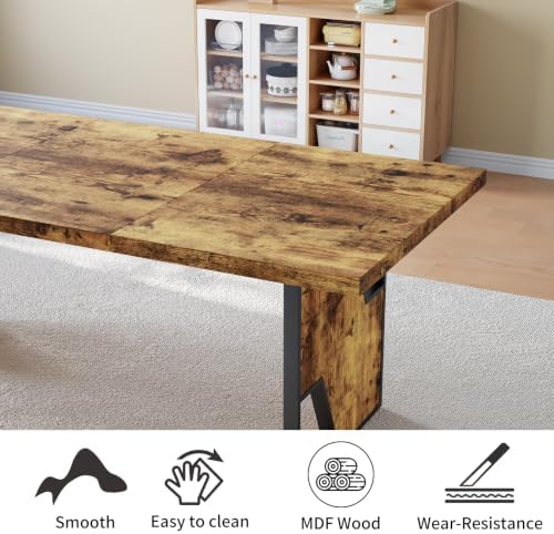 HIPIHOM 70.8" Modern Dining Table, Wooden Kitchen Table for 4-6 Person - Image 4