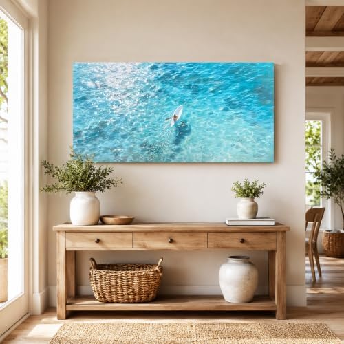 Anolyfi Coastal Ocean Canvas Wall Art for Living Room Wall Decor 40"x20" by Anolyfi