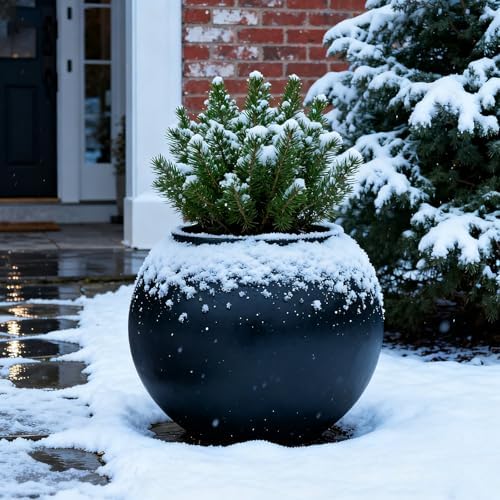 Large Round Planter,Planters for Indoor Plants & Outdoor,Durable Plastic Material Sphere Planter with Drainage Hole & Rubber Plug Weather Resistant,Plant Pot - Image 4