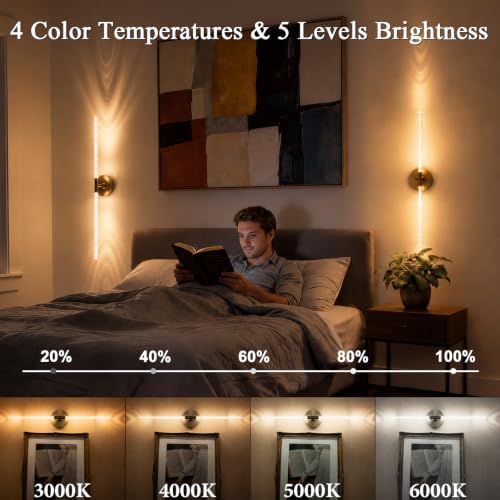 Rechargeable Wall Lights Battery Operated Sconce 2Pack(Gold Bubble Crystal) - Image 7