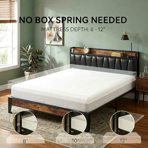 LIKIMIO California King Bed Frame with Storage Headboard & Charging Station - Image 7