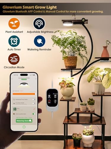 GLOWRIUM Smart Full Spectrum LED Grow Light for Indoor Plants (White 6PCS) - Image 2