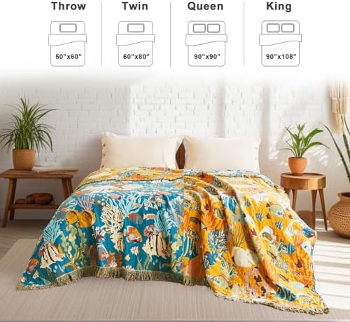 LUTBM Boho Throw Blanket for Couch 50"x60", Cotton Decorative Bed Throw - Image 5