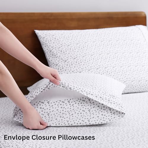 LANE LINEN Full Size Sheets 100% Organic Cotton Cooling Soft - Haze Grey - Image 5