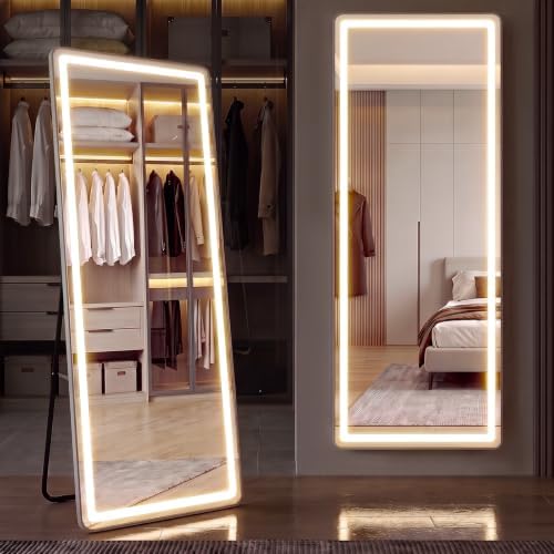 21"x64" Full Length Mirror with Lights, Standing Mirror by HAPPYMONTLLC