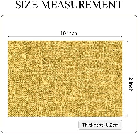 Softalker Faux Linen Cloth Placemats Set of 4-12 x 18 Inch, Mustard - Image 6
