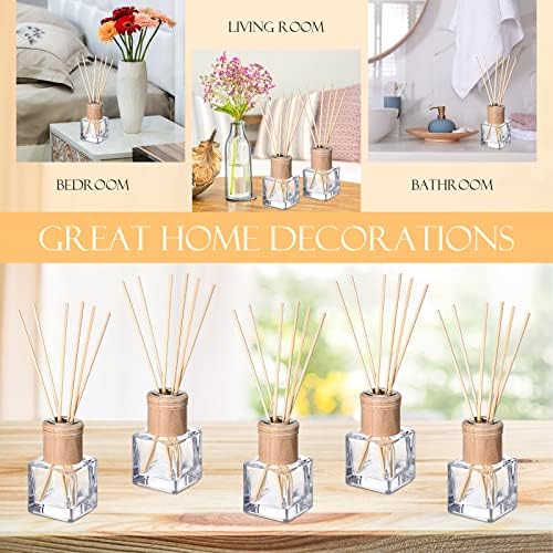 Roshtia 30 Set Reed Diffuser Bottles 50ml Glass Wooden Caps Rattan Sticks - Image 4