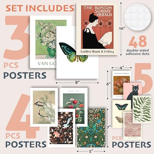 97 Decor Eclectic Wall Decor - Vintage Boho Wall Art Prints, Retro Maximalist Aesthetic Pictures, Gallery Prints Funky Eclectic Posters for Bedroom Home Dorm Decorations (Unframed) - Image 2
