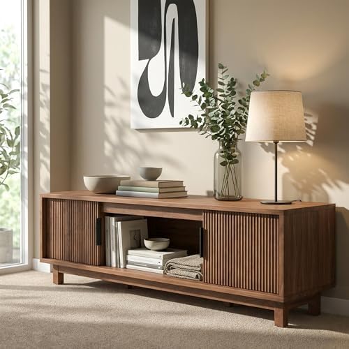 TV Stands for Living Room, 70" Mid Century Modern Entertainment Center - Image 3