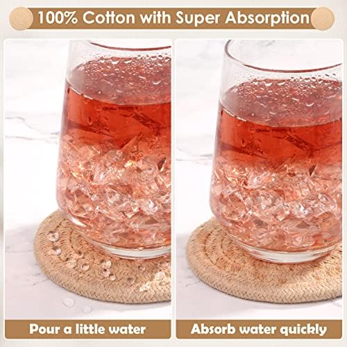 Mckanti 8 Pack Absorbent Coasters with Holder, 4 Colors Minimalist Home Decor, 4.3 Inches - Image 4