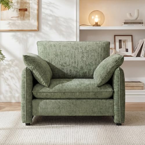 Elegant Oversized Accent Chair for Living Room, 42.1", Chenille, Green - Image 5