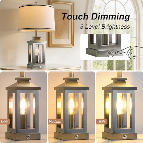 Modern Table Lamps Set of 2 for Living Room 23.75" Bedroom Nightstand Lamps - Image 2