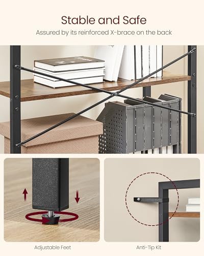 VASAGLE 5-Tier Bookshelf, Bookcase with Shelves, Storage Shelf, Living Room - Image 5