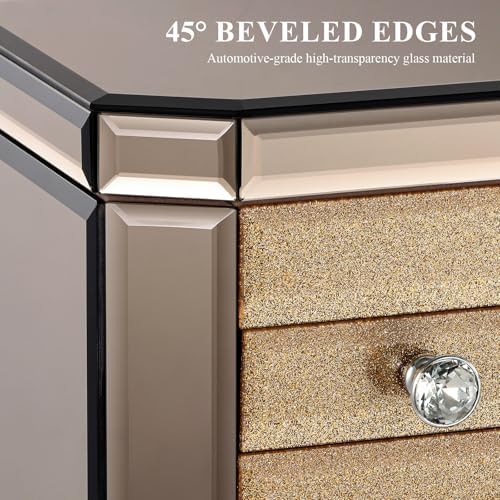 High End Glass Jewelry Box for Women, 7 Layer, Gold - Image 5