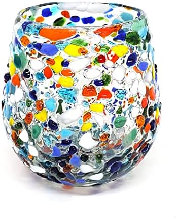 Confetti Rocks 16 oz Stemless Wine Glasses (set of 6), Recycled Glass, Lead-free, Toxin-Free (16oz Stemless) - Image 2