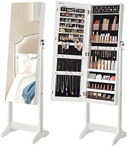 SONGMICS LED Jewelry Cabinet Standing, Lockable Armoire by SONGMICSbySONGMICSHOME