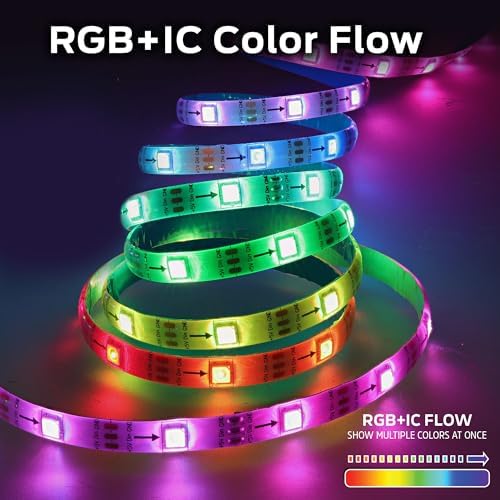 Energizer Smart RGB+IC LED Light Strip, 25 Foot Indoor Wi-Fi Color Flow LED Light Strip, Sound Reactive, Remote Access, Voice Control with Alexa, Siri, Google, Grouping, Scheduling, No Hub Required - Image 2
