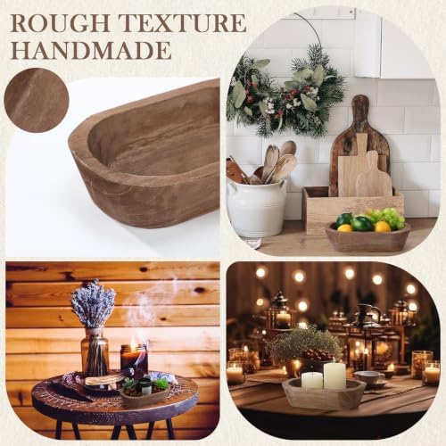 Tioncy 12 Set Wooden Dough Bowls for Decor Bulk, Small,Oval - Image 4