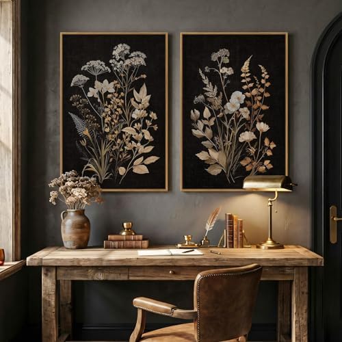 Large Framed Vintage Botanical 24x36 Wall Art for Living Room, 2 Piece - Image 4