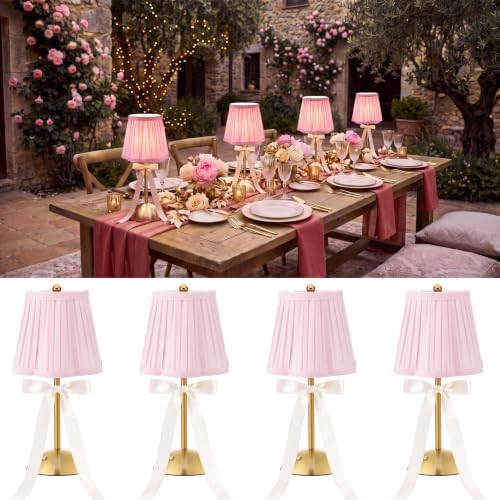 Wedding Cordless Table Lamp Rechargeable, Pink, 4 Pack by Unknown