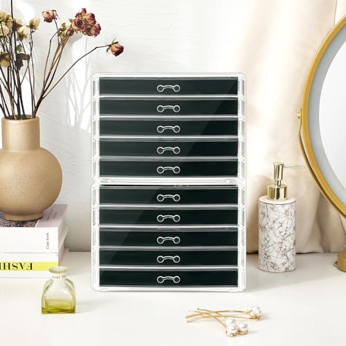 ProCase Earring Holder Organizer Jewelry Box with 10 Drawers, Emerald - Image 6