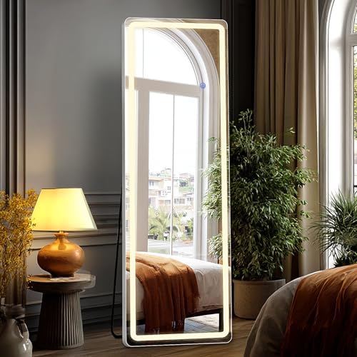 DUMOS Full Length Mirror Lighted, 16"x60" LED Floor Standing Mirror by DumosLifestyle