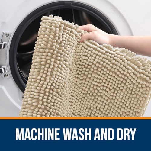 OLANLY Bathroom Runner Rugs 47x20, Extra Soft Absorbent Chenille Bath Rugs - Image 5