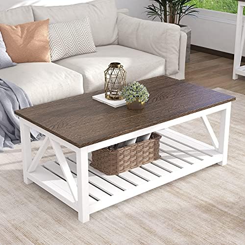 ChooChoo 40" Farmhouse Coffee Table with A-Frame Design for Living Room - Image 4
