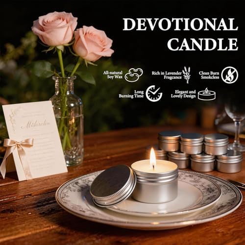 50 Pcs 2 Oz Mini Lavender Scented Soy Candle Set,Wedding Favors for Guests Bulk 50,The Quantity of Multiple Sets Meets Your Needs for Wedding and Party Gifts and Party Favors. - Image 3