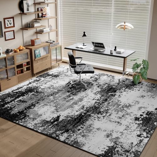 Black Washable Rug 5x7 Area Rugs for Living Room Bedroom Carpet - Image 4