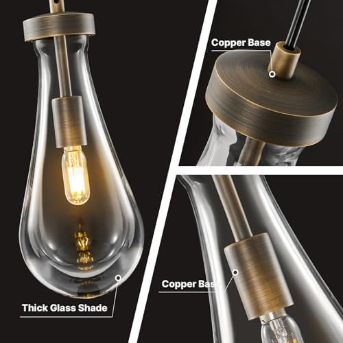 Raindrop Pendant Light Fixtures of 2 Lights,Tear Drop Pendants Light - Image 5