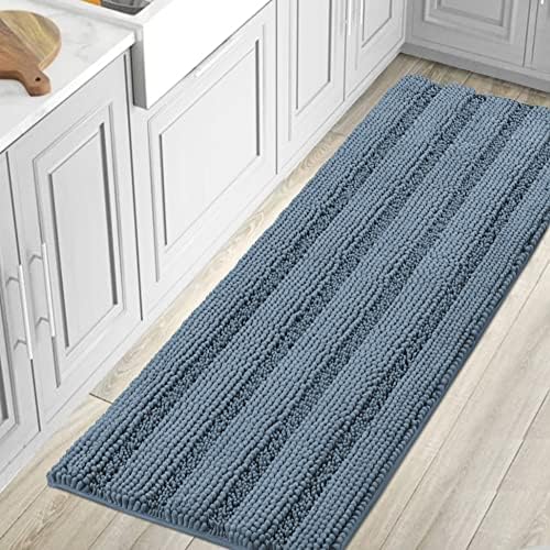H.VERSAILTEX Bathroom Rugs Bath Mat Runner Rug Non Slip Kitchen Rug Extra Long Bath Rug Runners Oversized 59" x 20" Absorbent Washable Dry Fast Plush Area Rug for Bathroom/Bedroom - Stone Blue by HVERSAILTEX