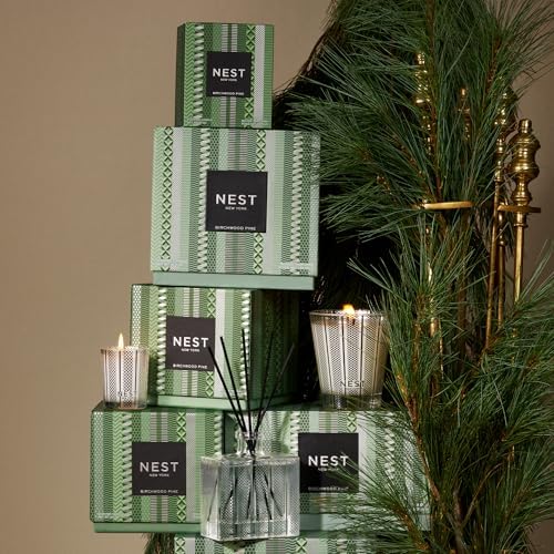 NEST New York Scented Classic Christmas Tree Candle, Birchwood Pine - 8.1 oz - Up to 60-Hour Burn Time - Reusable Glass Vessel - Image 6