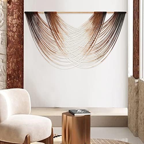 Macrame Wall Hanging Brown Dip Dyed Boho Fiber Art Decor 57"W*35"L - Image 3