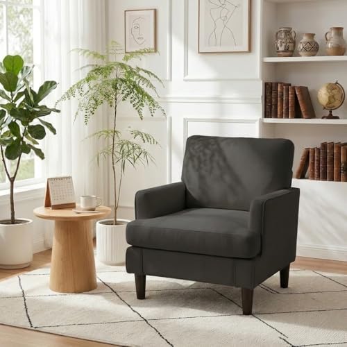 Kromax Accent Chair for Living Room, No Screws Assembly Required, Black - Image 4