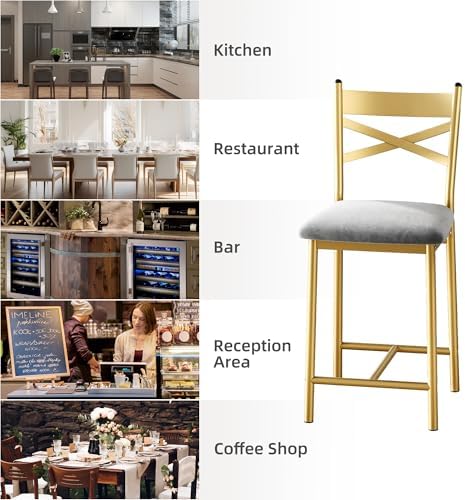 IDEALHOUSE 26" Bar Stools Set of 2, Counter Height Barstools with Back - Image 7