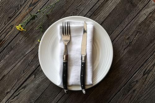100% Pure Linen Dinner Cloth Napkins 15 x 15 Inch White - Set of 6 Pack European Flax Natural Fabric Washable for Home and Kitchen - Image 3